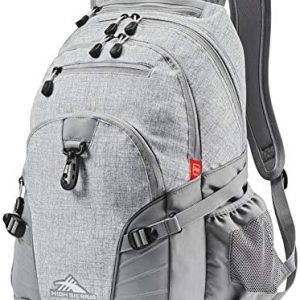High Sierra Loop Backpack, Travel, or Work Bookbag with tablet sleeve, One Size, Silver Heather